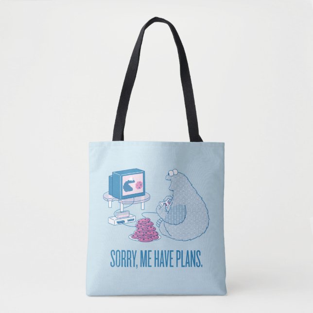 Tote Bag Cookie Monster | Désolé, J'Ai Des Plans (Devant)