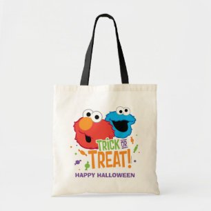 Tote Bag Cookie Monster et Elmo - Tricoter ou traiter