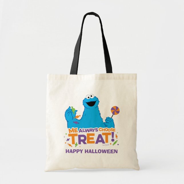 Tote Bag Cookie Monster - Me Toujours Choisir La Menace (Devant)