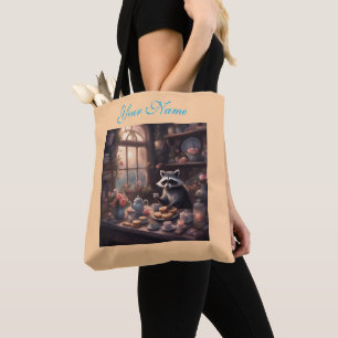 Tote Bag Cookies Thé et Roses Raton laveur fantaisiste