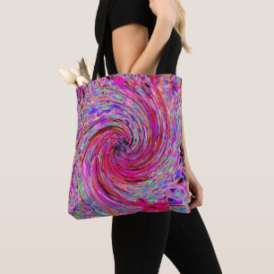 Tote Bag Cool Abstrait rétro rose chaud et rouge floral tor