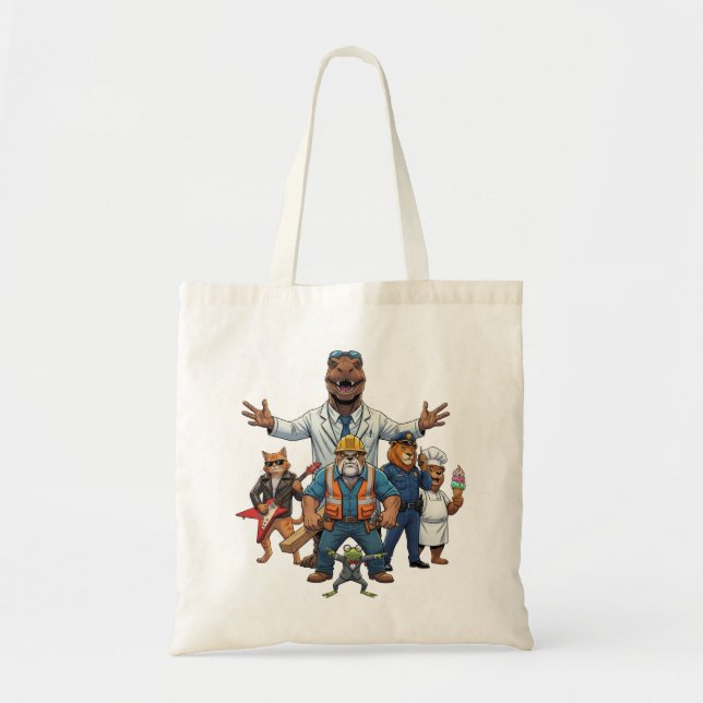 Tote Bag Cool Animals Squad Kids Valentine Classroom Exchan (Devant)