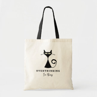 Tote Bag Cool Balck Chat Surpensant Je suis Occupé Dark Dar