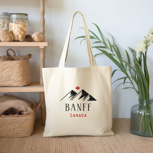 Tote Bag Cool Banff Canada Mountains Maple Leaf Light Color