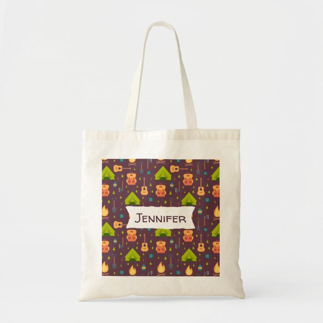 Tote Bag Cool Camping Design Motif extérieur (Devant)
