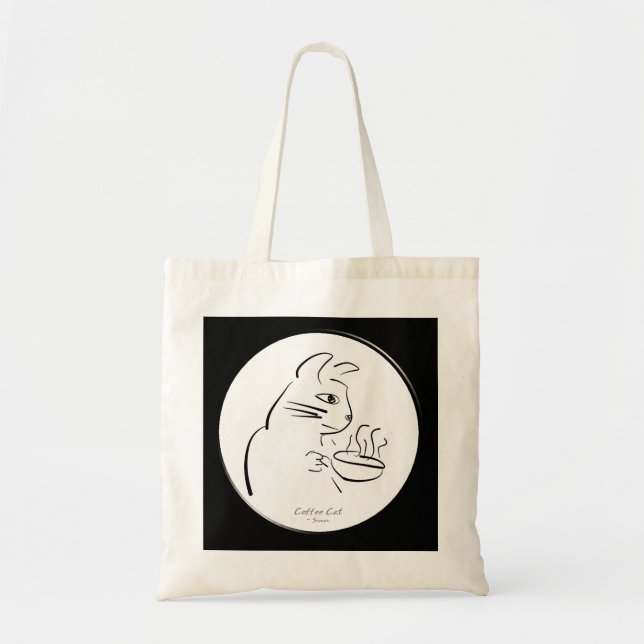 Tote Bag Cool Coffee Cat fourre-tout (Devant)