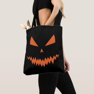 Tote Bag Cool effrayant Jack O'Lantern Halloween orange noi