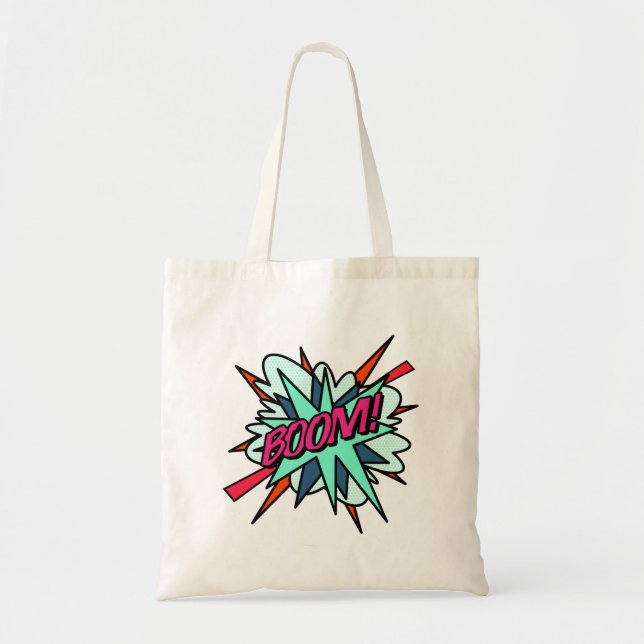 Tote Bag Cool Fun Modern Comédie Livre BOOM (Devant)