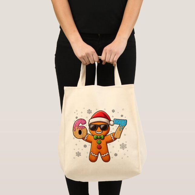 Tote Bag Cool Gingerbread 67 — Holiday Ice‑Cream Numbers (Devant (produit))
