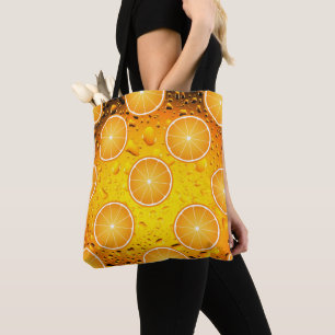 Tote Bag Cool Juicy Orange tranches motif sur Eau gouttes