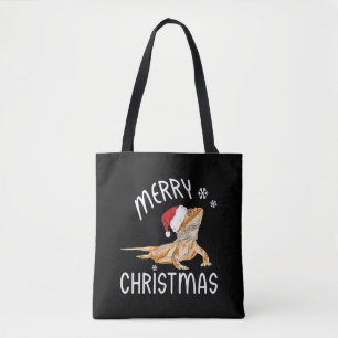 Tote Bag Cool Lizard Reptile avec Casquette de Noël