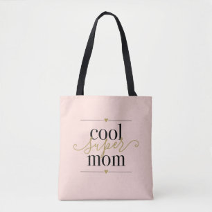 Tote Bag Cool Super Maman Moderne Élégant Rose Bleu