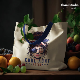 Tote Bag Cool Tante Vote Vintage Messy Hair Lady Election