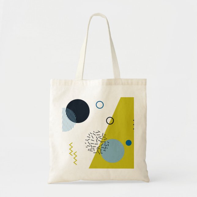 Tote Bag Cool, tendance, moderne, vert Memphis (Devant)