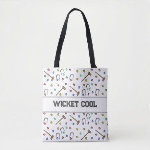 Tote Bag Cool Wicket Cute Croquet Pun À Main Boho Illustré