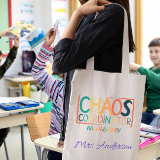 Tote Bag Coordinateur Chaos Funny Coloré enseignant cadeau 