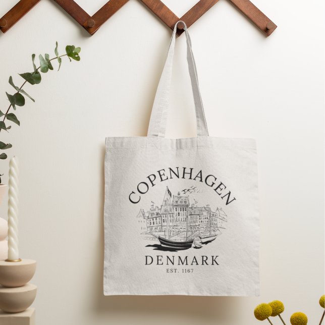 Tote Bag Copenhagen Denmark vintage Landscape (Créateur téléchargé)