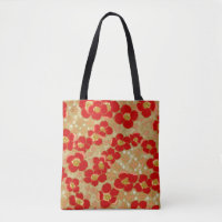 Copie florale d'or rouge japonais vintage partout