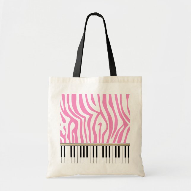 Tote Bag Copie rose de zèbre de clés de piano (Devant)