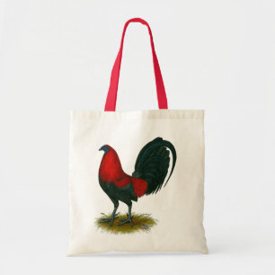 Tote Bag Coq de combat américain : Brun Rouge