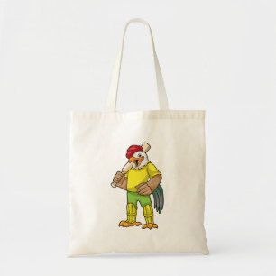 Tote Bag Coq en batteur avec batte de cricket