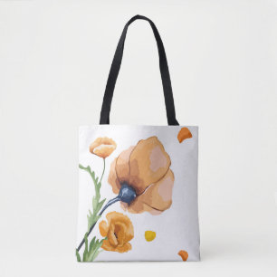Tote Bag Coquelicot aquarelle orange