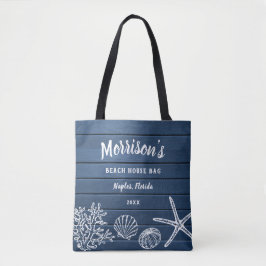 Tote Bag Coques de mer vintages Bois rustique Maison de pla