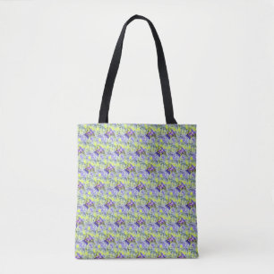 Tote Bag Coquillage bleu mer violet aquarelle peinture le