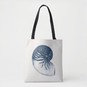 Tote Bag Coquillage d'oeil de requin d'indigo