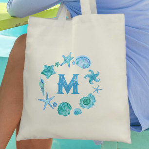 Tote Bag Coquillages côtiers et Starfish Monogramme