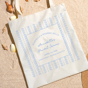Tote Bag Coquillages et Cloches de Mariage Cadeau de Remerc
