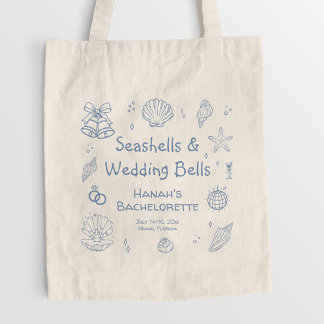 Tote Bag Coquillages et Cloches de Mariage Enterrement de V