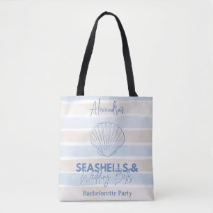 Tote Bag Coquillages et cloches Mariages Bachelorette