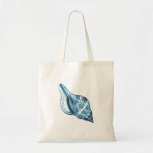 Tote Bag Coquille nautique de plage de l'océan bleu cadeau