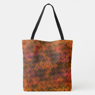 Tote Bag corail ou brun, membre et 3D ou triangles