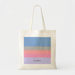 Tote Bag corail rose pastel gris bleu pourpre bloc de coule
