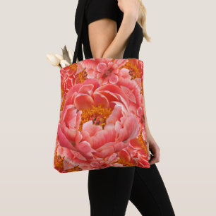 Tote Bag Coral Peonies Tasche