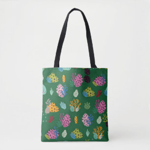Tote Bag Coraux et Plantes de mer : Motif sous-marin