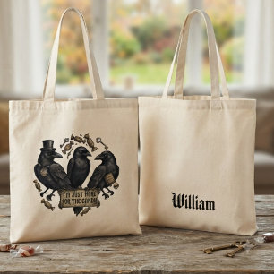 Tote Bag Corbeau drôle juste ici pour les bonbons