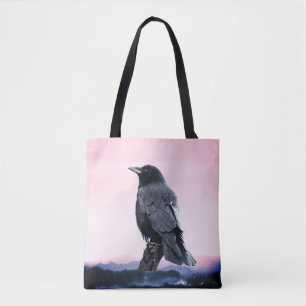 Tote Bag Corbeau perché au lever du soleil