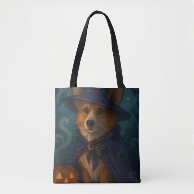 Tote Bag Corgi mystique Whimstical Enchanted Forêt Lune (Devant)