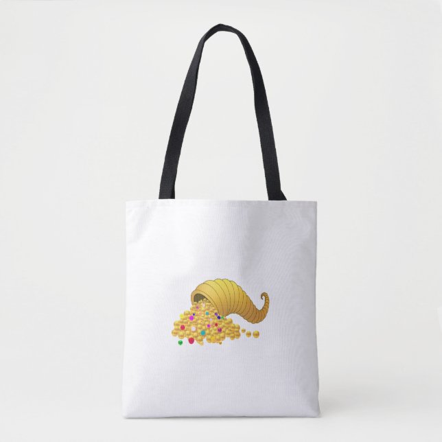 Tote Bag Corne d'or de Plenty sur blanc (Devant)