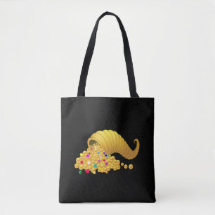 Tote Bag Corne d'or de Plenty sur noir