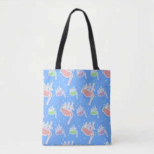 Tote Bag cornemuses rose pastel