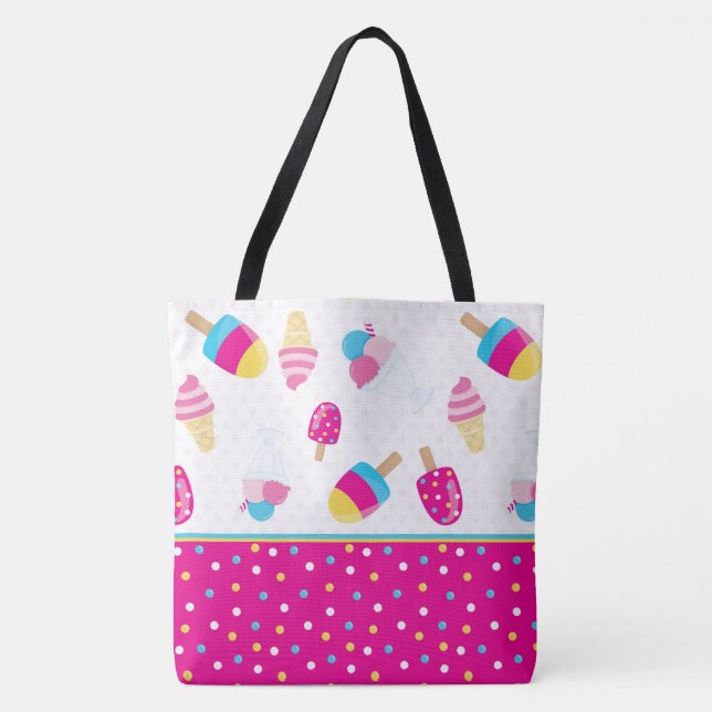 Tote Bag Cornets de crème glacée, parfaits, et barres (Devant)