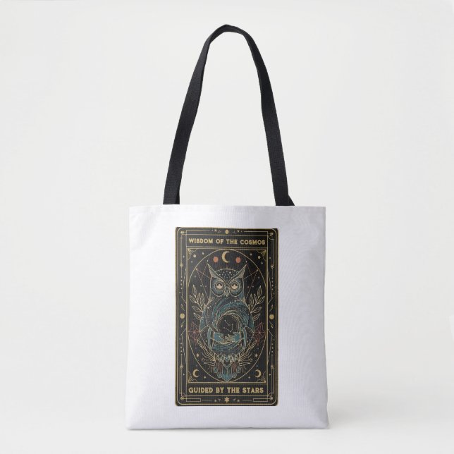 Tote Bag Cosmic Oracle Owl • Mystical Celestial  (Devant)