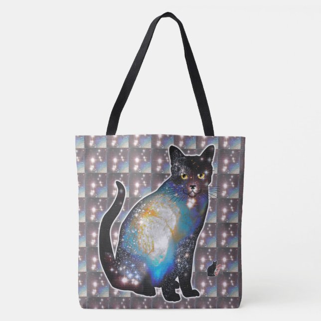 Tote Bag Cosmos Espace En Chat (Devant)