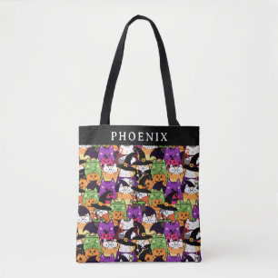 Tote Bag Costume Cute Kitty Trick personnalisé ou traitemen