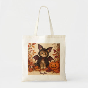 Tote Bag Costume de Chauve-Souris pour Chatons Halloween Pe