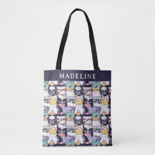 Tote Bag Costume Kawaii Kitty Trick ou traitement personnal